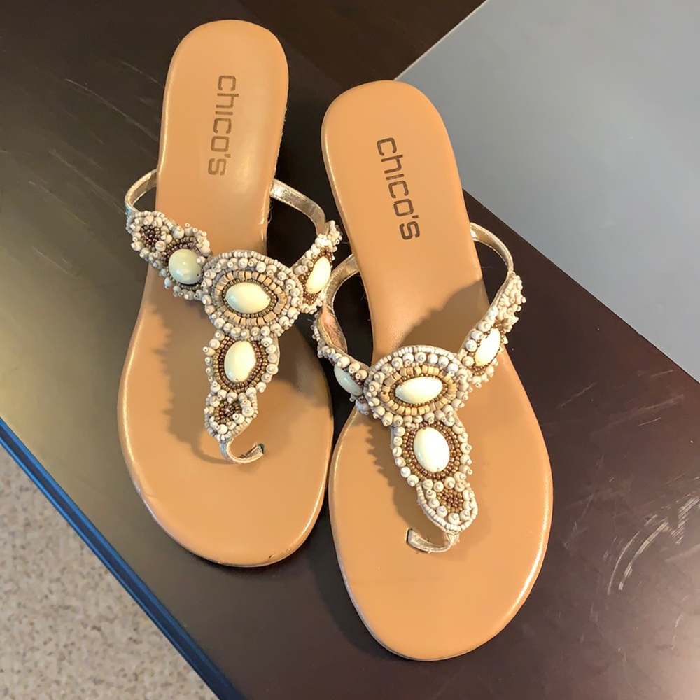 Chico’s wedge sandals. Barely worn. Sz 8M